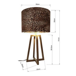 KARE tafellamp Wildlife, bruin, staal, hoogte 51 cm, E27