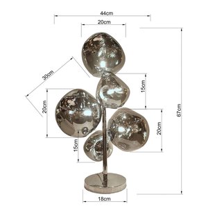KARE vloerlamp Burbuja, zilver, glas, staal, 67 cm