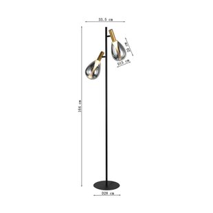 KARE vloerlamp Fari, grijs, glas, hoogte 164 cm, 2-lamps, G9