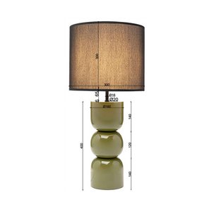 KARE tafellamp Eliano, groen, polyester, 52 cm, E27