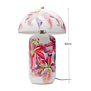 KARE tafellamp Lillies, veelkleurig, porselein, E27, 62 cm