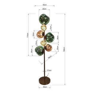 KARE vloerlamp Burbuja. Meerkleurig, glas, 168 cm, 7-lamps.