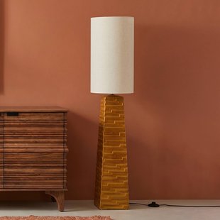 KARE vloerlamp Siena, oranje, katoen/steengoed, 123 cm