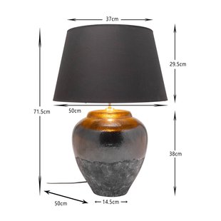KARE vloerlamp Luma, blauw, katoen/terracotta, 71,5 cm
