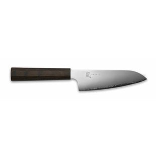 Yaxell Yaxell Santokumes Hana 12.5 cm - 3 laags RVS - donkerbruin Pakkahouten heft