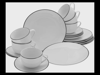 CREATABLE Serviesset Luna Black Line (18-delig koffieservies)