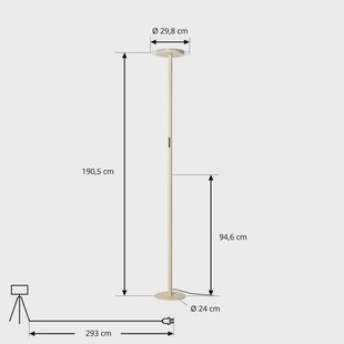 Arcchio LED vloerlamp Frile, beige, hoogte 190 cm, dimbaar