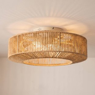 Raveni plafondventilator met verlichting en henneptouw, Ø 50 cm - Lucande - Woonkamer - Modern - Meerdere lampen