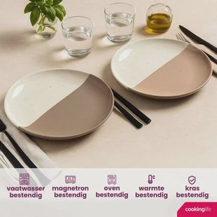 Cookinglife Dinerborden Leem ø 27 cm - 6 Stuks