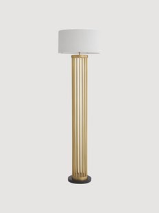 Boucl&eacute; vloerlamp Condo op marmeren voet