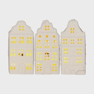 Star Trading Binnendecoratie winter Wit huis, 3 delen