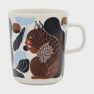 Marimekko Kurre mok 25 cl White-brown-black-light blue
