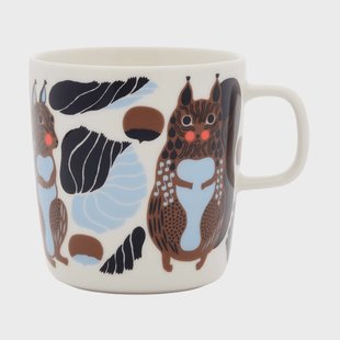 Marimekko Kurre mok 40 cl White-brown-black-light blue