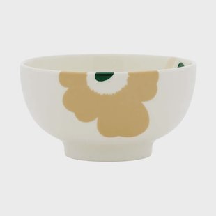 Marimekko Unikko kom 3 dl Beige-wit-licht zand-donkergroen