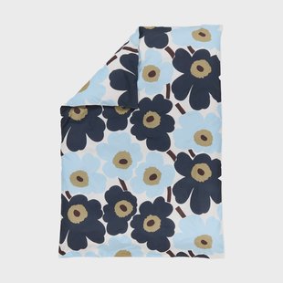 Marimekko Unikko dekbedovertrek 150x210 cm Off white-blueberry-cold blue