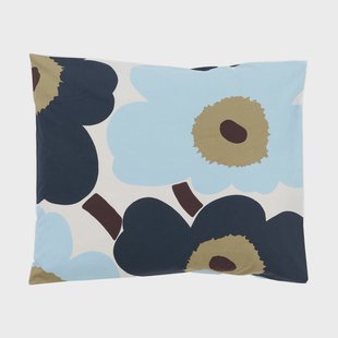 Marimekko Unikko kussensloop 50x60 cm Off white-blueberry-cold blue