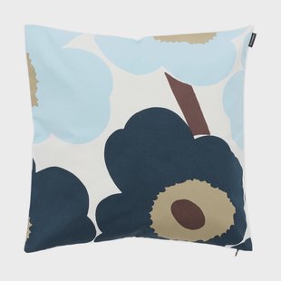 Marimekko Unikko kussensloop 50x50 cm White-blueberry-cold blue-dark brown
