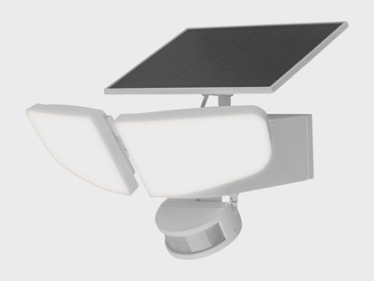 LIVARNO LED-buitenlamp op zonne-energie, met 2 spots (Wit)