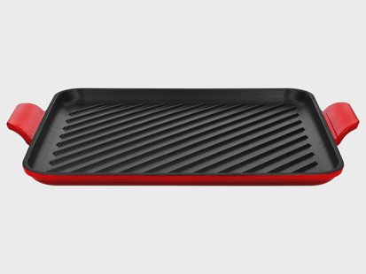 SILVERCREST Gietijzeren grillplaat of pizzaplaat (Grillplaat/rood)