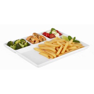 Cookinglife BBQ Borden / Fondueborden / Gourmetborden 4 vakken - 26 x 20 cm - 4 stuks