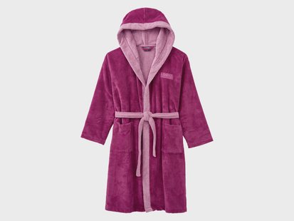 LOOKS BY WOLFGANG JOOP Unisex badjas, katoen en microvezel (Aubergine, M)