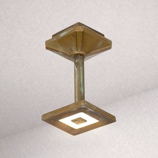 Moretti Luce LED buiten plafondlamp Aura Frame, hoogte 20 cm, antiek messing