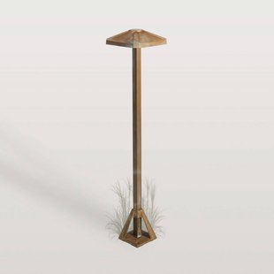 Moretti Luce LED sokkellamp Aura Frame, hoogte 50 cm, antiek messing