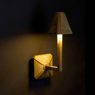 Moretti Luce LED buiten wandlamp Silva Frame, hoogte 30 cm, antiek messing