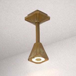 Moretti Luce LED buiten plafondlamp Silva Frame, hoogte 26 cm, antiek messing