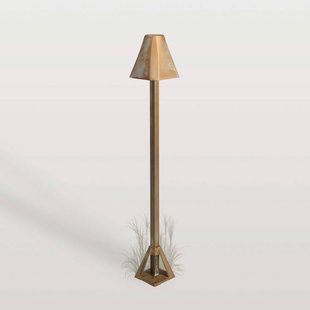 Moretti Luce LED sokkellamp Silva Frame, hoogte 50 cm, antiek messing