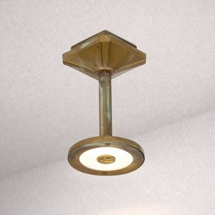 Moretti Luce LED buiten plafondlamp Aura Disk, hoogte 20 cm, antiek messing