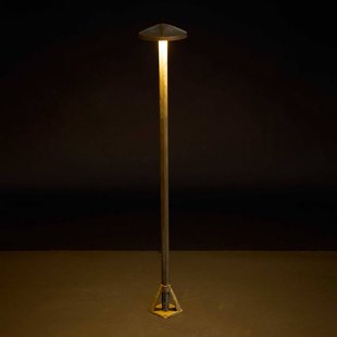 Moretti Luce LED tuinpadverlichting Aura Disk, hoogte 80 cm, antiek messing, IP65