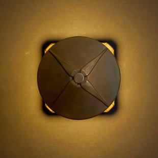 Moretti Luce LED wandlamp Aura Disk, uitval 12,5 cm, antiek messing, IP65