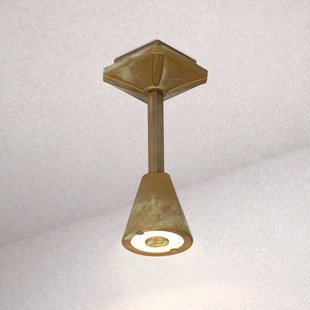 Moretti Luce LED buiten plafondlamp Silva Disk, hoogte 26 cm, antiek messing