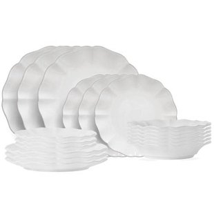 Costa Nova Serviesset Rosa White 18-delig / 6 personen - 6 dinerborden, 6 ontbijtborden & 6 diepe borden