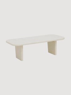 Ovale houten/betonnen salontafel Bimba, handgemaakt