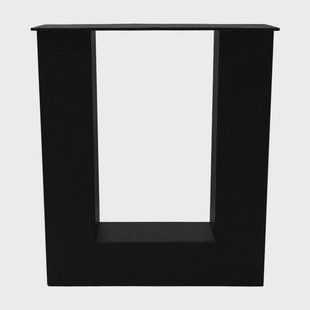 Stalen U tafelpoot zwart 36 bij 8 cm en hoogte 40 cm (8 x 8 cm) - 2 stuks