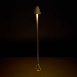 Moretti Luce LED tuinpadverlichting Silva Disk, hoogte 80 cm, antiek messing, IP65