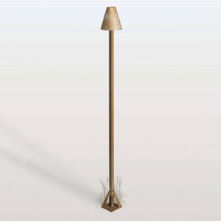 Moretti Luce LED tuinpadverlichting Silva Disk, hoogte 100 cm, antiek messing, IP65