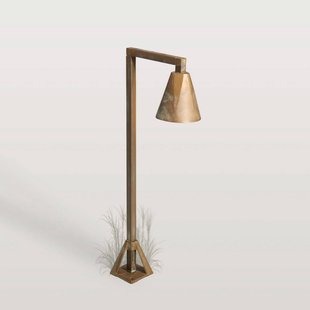 Moretti Luce LED sokkellamp Silva Disk, 50 x 19 cm, antiek messing