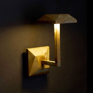 Moretti Luce LED buiten wandlamp Aura Edge, hoogte 24 cm, antiek messing