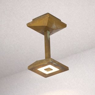 Moretti Luce LED buiten plafondlamp Aura Edge, hoogte 20 cm, antiek messing