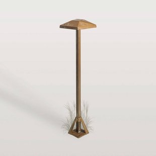 Moretti Luce LED sokkellamp Aura Edge, hoogte 50 cm, antiek messing