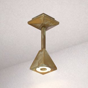 Moretti Luce LED buiten plafondlamp Silva Edge, hoogte 26 cm, antiek messing