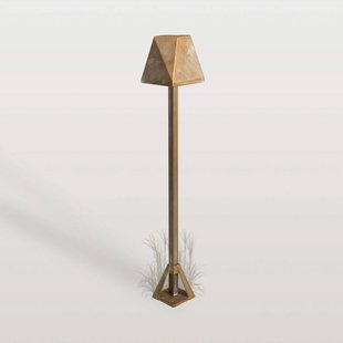 Moretti Luce LED sokkellamp Silva Edge, hoogte 50 cm, antiek messing