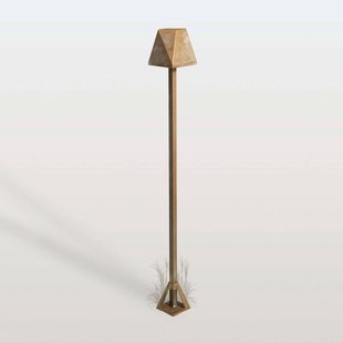 Moretti Luce LED tuinpadverlichting Silva Edge, hoogte 80 cm, antiek messing, IP65