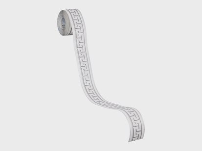 AS CRÉATION Zelfklevende behangborder, 5 m x 4 cm (Zilver, wit, grijs, 5,00 x 0,04 m)
