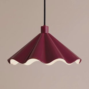 Lindby hanglamp Lilliet, Ø 34 cm, donkerrood, metaal, E27