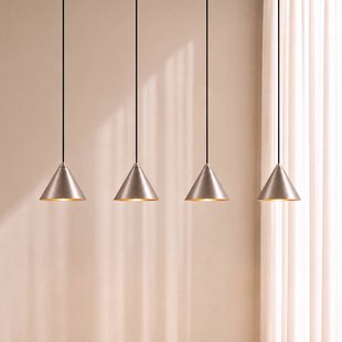Lucande LED hanglamp Rhodes, 4-lamps, nikkel, 82 cm