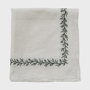 Lene Bjerre Abella stoffen servet Wit-groen, 45x45 cm